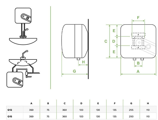 Фото - Водонагрівач Bandini Water Heaters Q 12 (U)