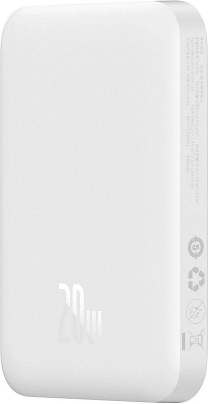 Батарея мобільна Baseus Airpow 6000mAh 20W Mag 
White (P10022807213-00)