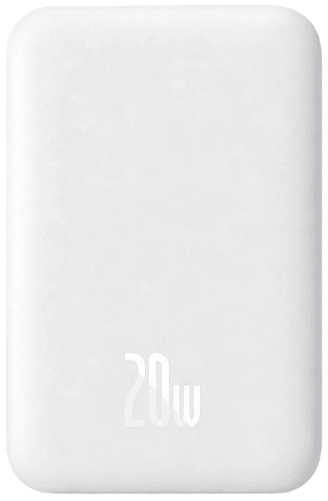 Батарея мобильная Baseus Airpow Magnetic 20W (6000 mAh) с беспроводной зарядкой White (716298)