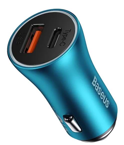 Автомобильное зарядное устройство Baseus C+U 60W (CGJM000103) Blue
