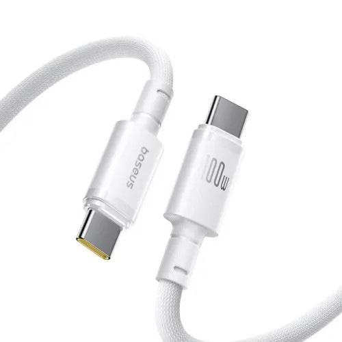 Кабель Baseus New Braided Type-C/Type-C 100W 1m White (E0426V01)