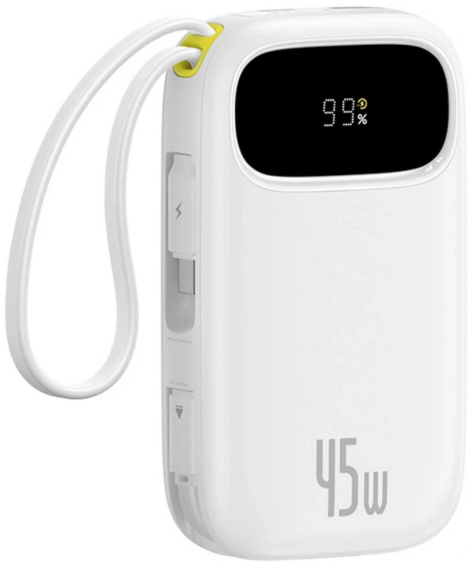 Батарея мобільна Baseus EnerFill FC31 Qpow 3 10000mAh 45W PD QC White (E0028C01)