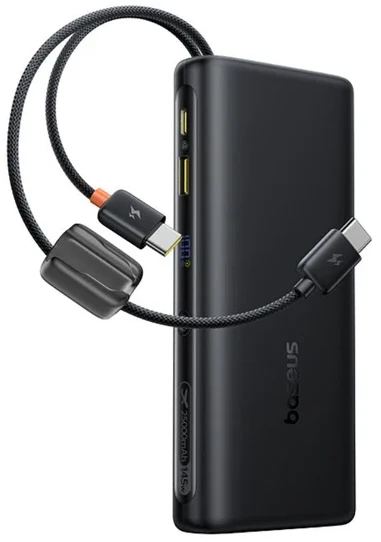 Батарея мобільна Baseus EnerFill FC41 25000mAh 145W Digital Display Built-in Dual USB-C Cable (E0028H03)