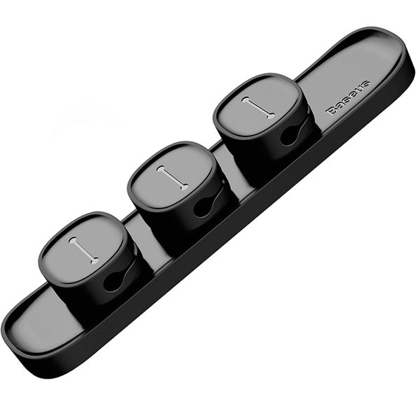 Фото - Тримач для кабелю Baseus Peas Cable Clip Black (ACWDJ-01)