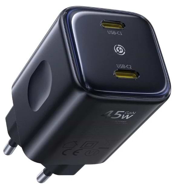 Сетевое зарядное устройство Baseus PicoGo 2C 45W (E0121F00) Black