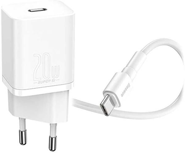 Фото - Сетевое зарядное устройство Baseus 20W Super Si USB-C (TZCCSUP-B02) White
