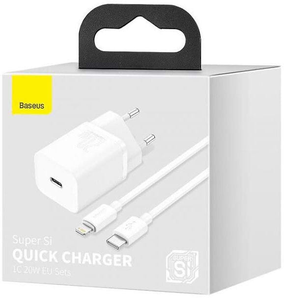 Фото - Сетевое зарядное устройство Baseus 20W Super Si USB-C (TZCCSUP-B02) White