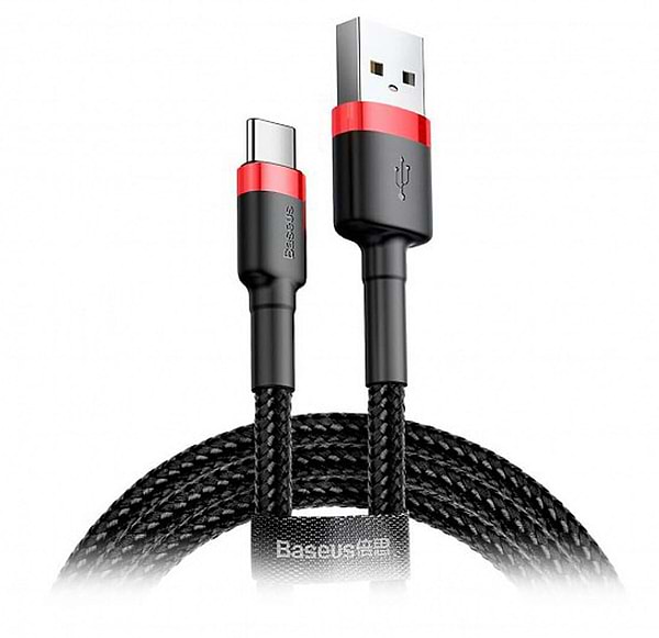 Фото - Кабель синхронизации данных Baseus Сafule Cable USB For Type-C 2A 2m Red-Black (CATKLF-C91)