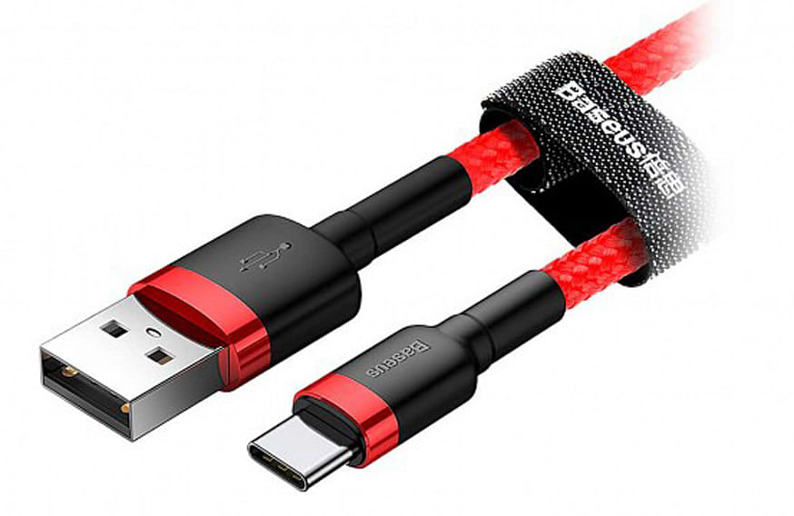 Кабель синхронізації даних Baseus Сafule Cable USB For Type-C 3A 2m Red-Red (CATKLF-C09) - Фото 1