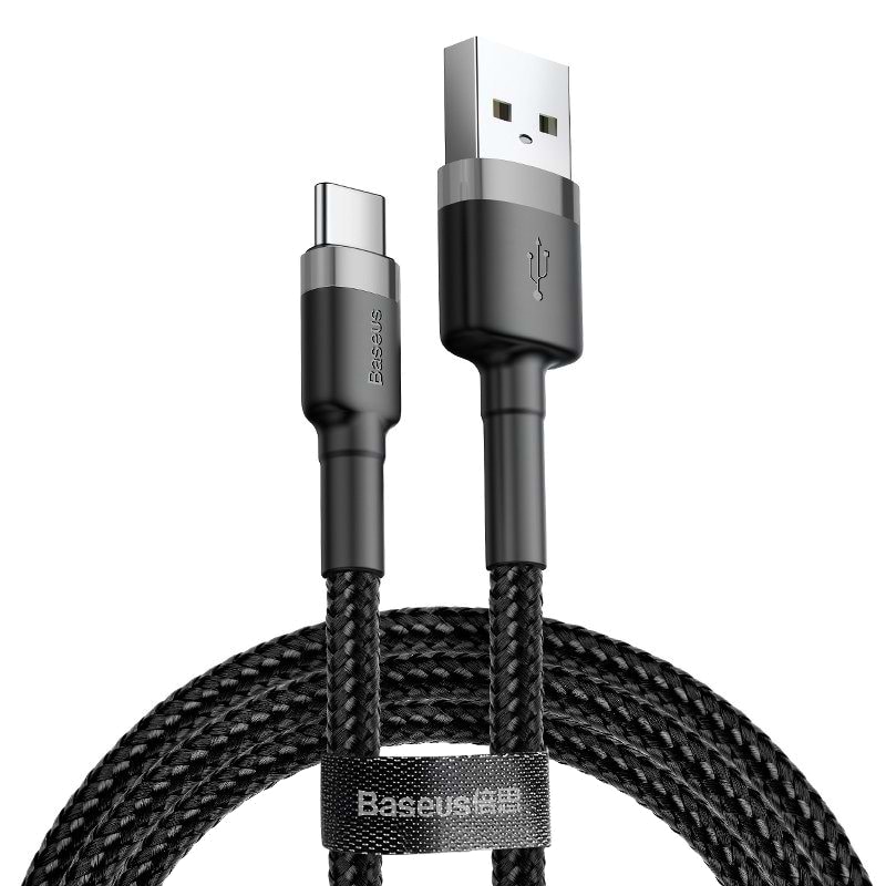 Купити Кабель Baseus Cafule USB-USB-C 2A 3m Gray/Black (CATKLF-UG1) - Фото 1 Кабель Baseus Cafule USB-USB-C 2A 3m Gray/Black (CATKLF-UG1) - Фото 1