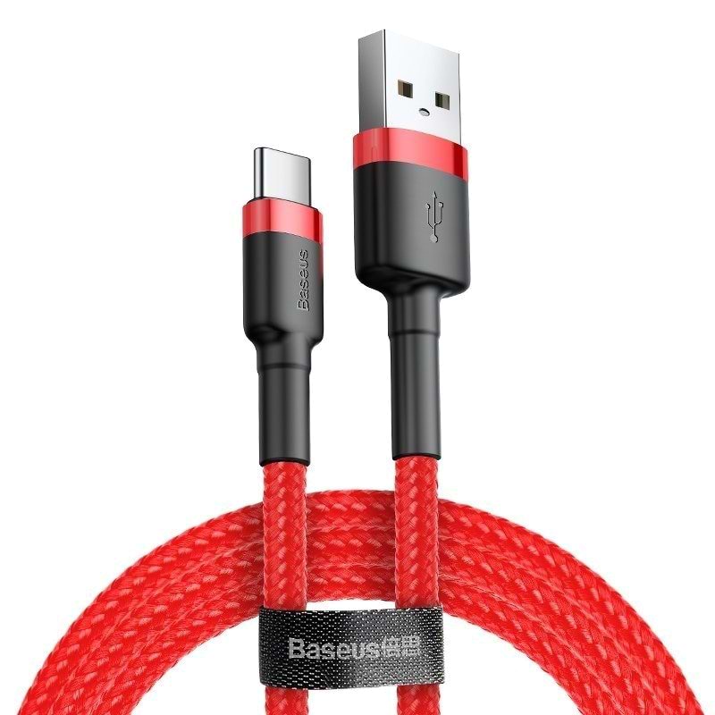 Кабель Baseus Cafule USB-USB-C, 2A 3m Red (CATKLF-U09) - Фото 1