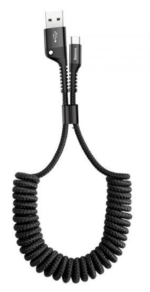 Кабель Baseus Fish Eye Spring Data USB to Type-C 1m Black (CATSR-01)