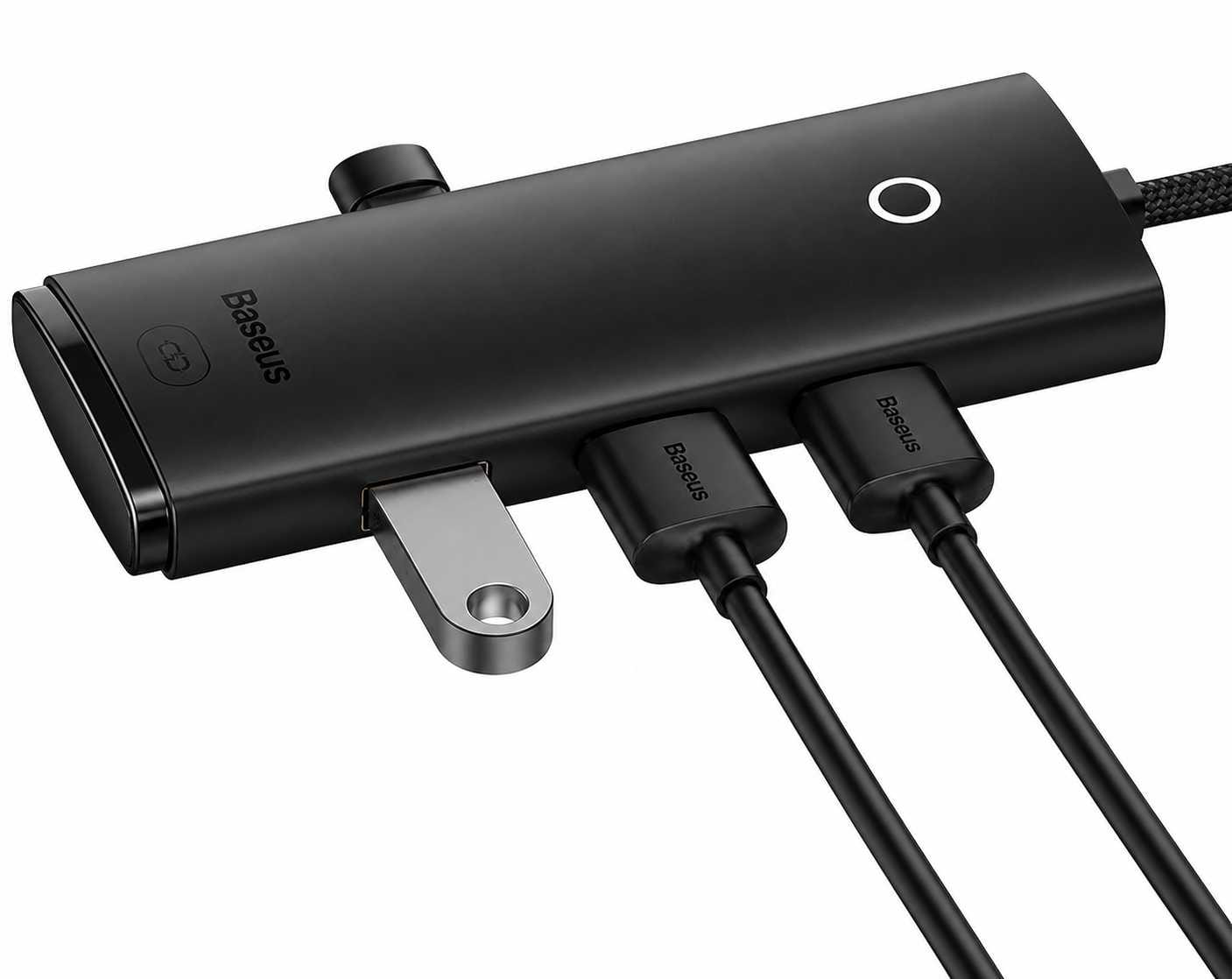 Хаб USB Baseus Lite Series 4-Port USB-A HUB Adapter 2m Black (WKQX030201)