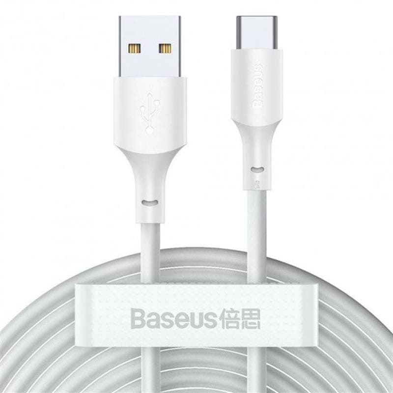 Кабель синхронізації даних Baseus Simple Wisdom USB-USB-C 1.5m White (TZCATZJ-02) - Фото 1