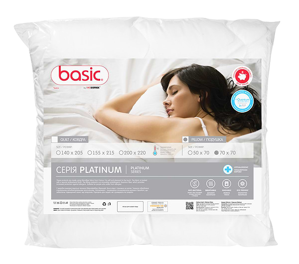 Фото - Подушка стандартная Sonex Basic Platinum 70x70 см (SO102335)