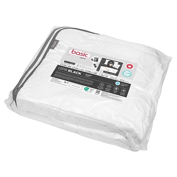 Фото - Одеяло демисезонное двуспальное евро Sonex 200x220 см антиаллергенное Basic Black (SO102527)