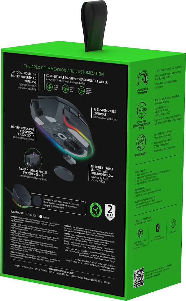 Фото - Мышь беспроводная игровая Razer Basilisk V3 PRO Wireless, 35K, Black (RZ01-05240100-R3G1)