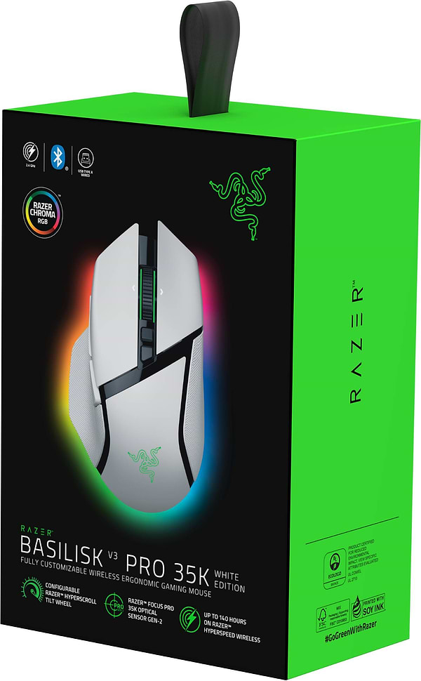 Фото - Миша бездротова ігрова Razer Basilisk V3 PRO Wireless, 35K, White (RZ01-05240200-R3G1)