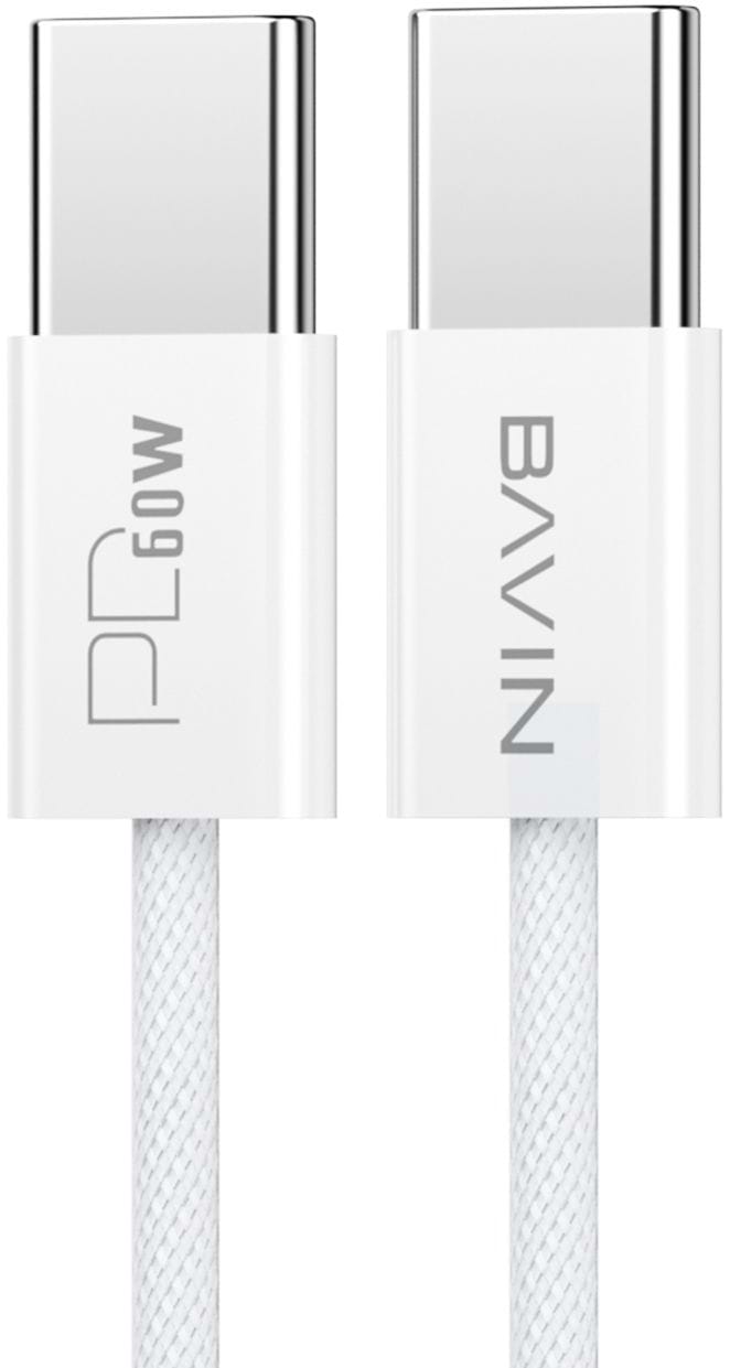 Кабель Bavin 60W Type-C/Type-C 2m White (CB325-2M-CC WH)