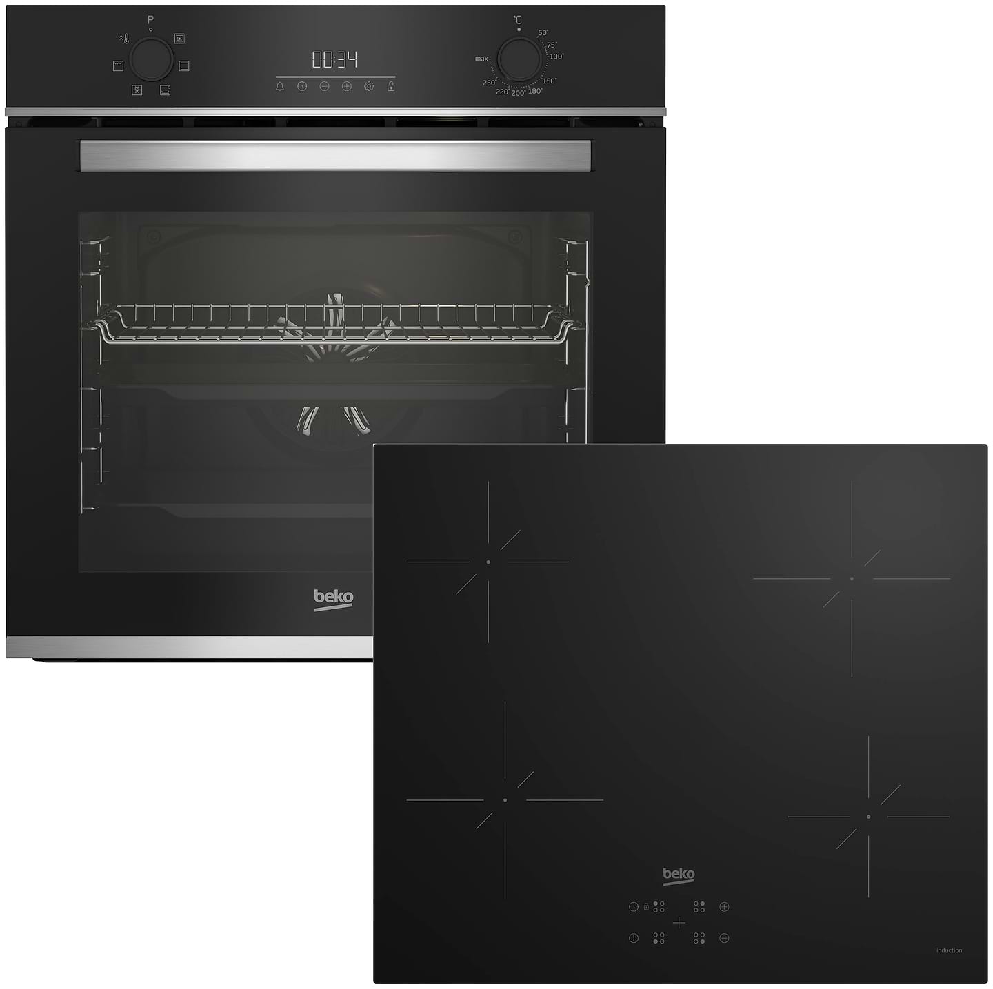 Комплект техніки Beko Духова шафа + Варильна поверхня Beko BBIE133002XD + HII64400QT - Фото 1