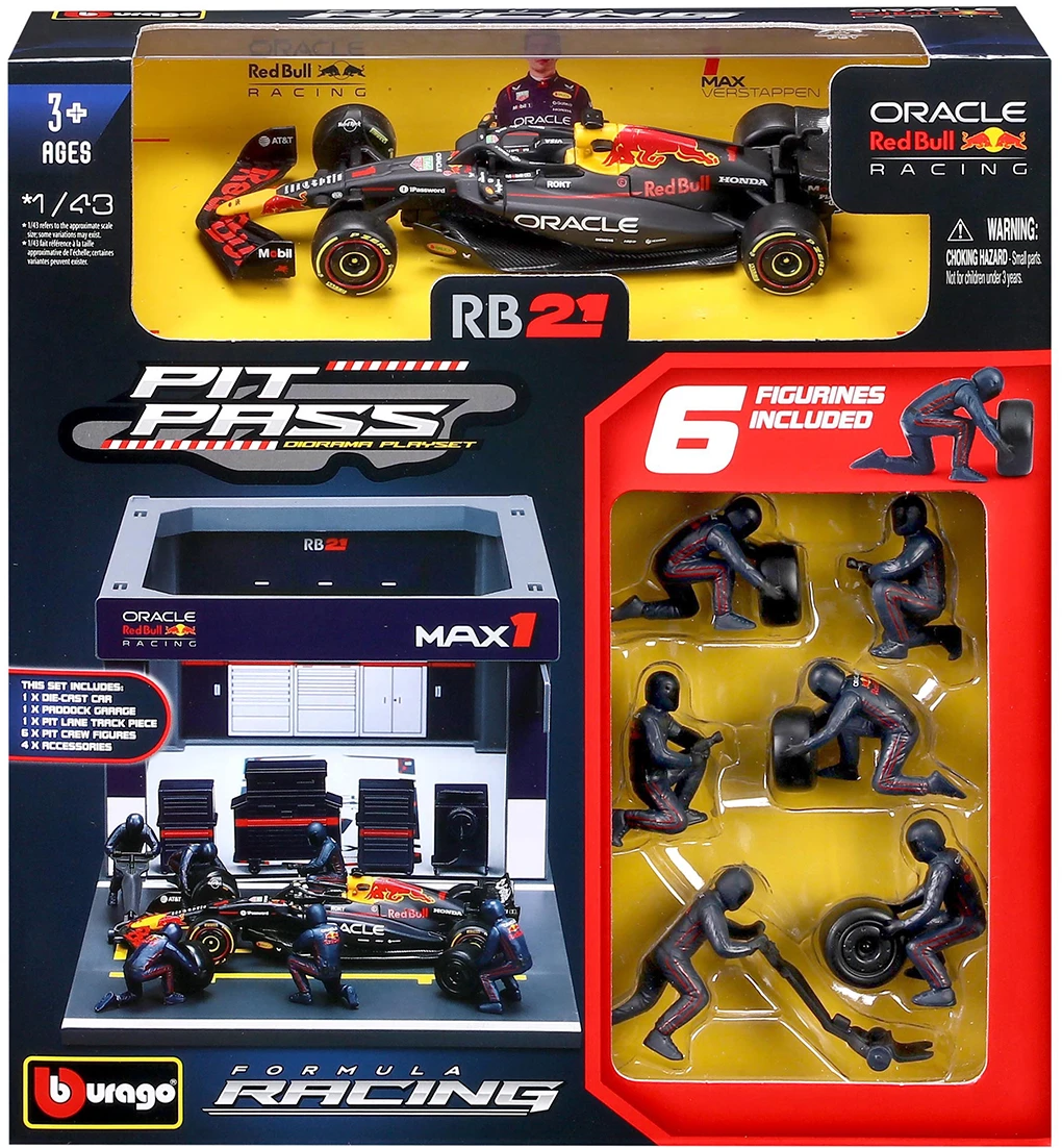 Коллекционная машинка 1:43 Bburago PIT PASS ORACLE RED BULL RACING RB21 (2025) (1:43) (18-38459 (#1))