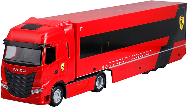 Фото - Игровой набор Bburago ГРУЗОВИК-ТЯГАЧ IVECO S-WAY И БОЛИД SF-24 1:43 (18-36867)