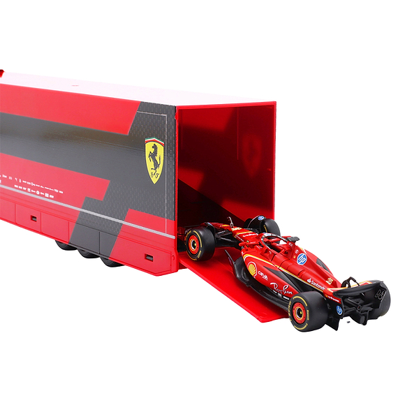 Фото - Игровой набор Bburago ГРУЗОВИК-ТЯГАЧ IVECO S-WAY И БОЛИД SF-24 1:43 (18-36867)