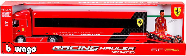 Фото - Игровой набор Bburago ГРУЗОВИК-ТЯГАЧ IVECO S-WAY И БОЛИД SF-24 1:43 (18-36867)