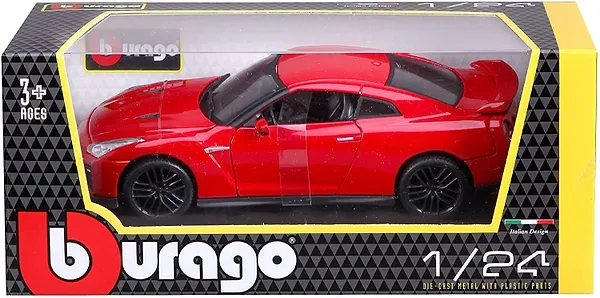 Фото - Коллекционная машинка 1:24 Bburago Nissan GT-R (ассорти красный, белый металлик, 1:24) (18-21082)