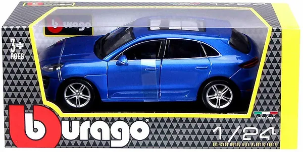 Фото - Коллекционная машинка 1:24 Bburago Porsche Macan (черный, синий 1:24) (18-21077) в асс.