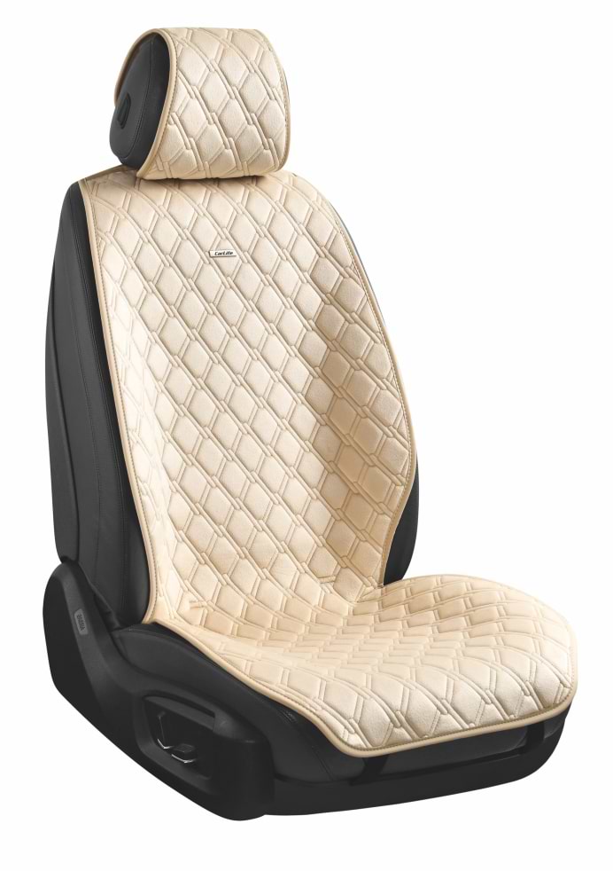 Комплект накидок на сидіння автомобіля CarLife Turbo biege 2 шт. (SC30302)
