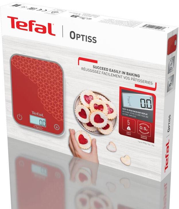 Фото - Ваги кухонні Tefal BC50D7V0 OPTISS GRAPHIC RED