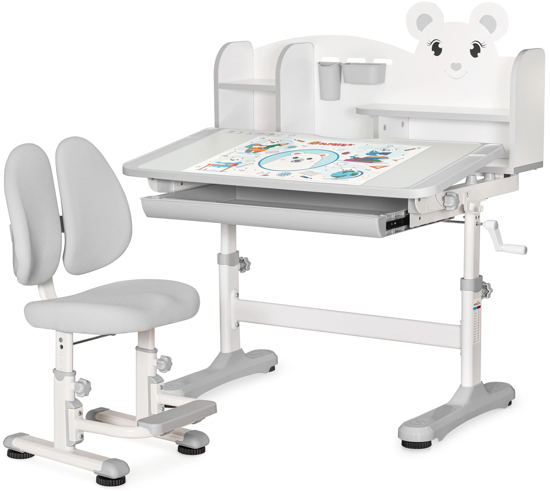 Комплект меблів шкільний Mealux Panda XL Grey (BD-29 G)