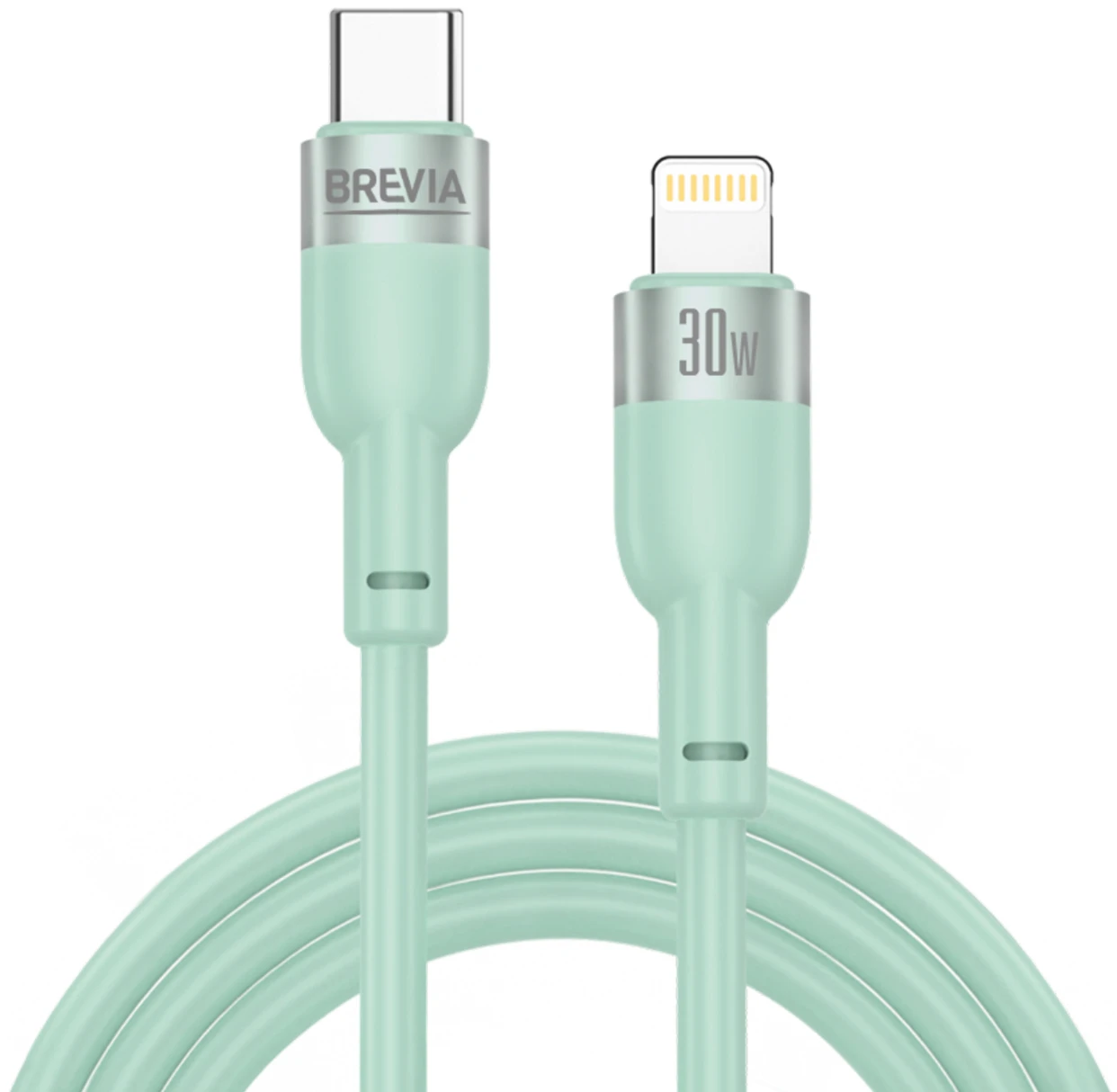 Кабель Brevia Type-C to Lightning 30W 1.2m, mint, box (52120MCLC1)