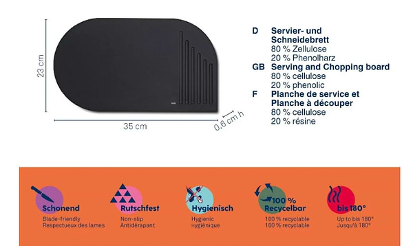 Фото - Дошка обробна Kela и сервировки Nobel 35х23 см (12868)