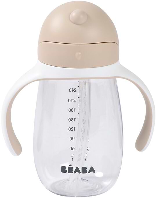 Поїльник-непроливайка дитячий Beaba з трубочкою 300 мл бежевий (913632)