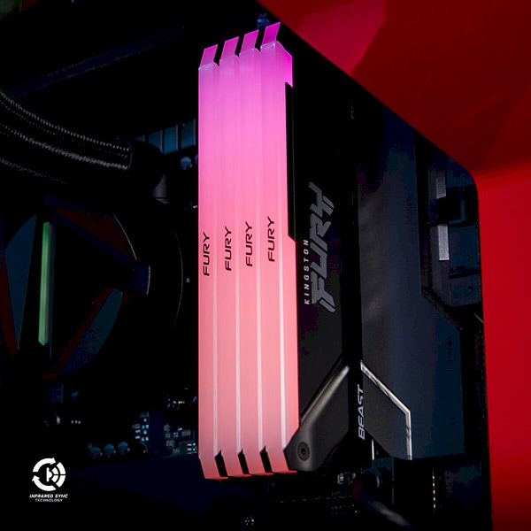 Фото - Память DDR Kingston Fury Beast RGB Black DDR4-3200 64GB (2x32GB) CL16-20-20 1.35V XMP (KF432C16BB2AK2/64)