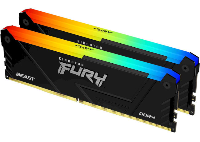 Пам'ять DDR Kingston Fury Beast RGB Black DDR4-3600 32GB (2x16GB) CL18-22-22 1.35V XMP (KF436C18BB2AK2/32)