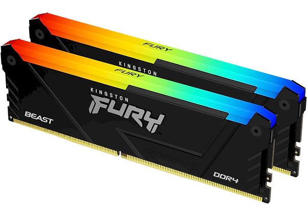 Фото - Память DDR Kingston Fury Beast RGB Black DDR4-3200 64GB (2x32GB) CL16-20-20 1.35V XMP (KF432C16BB2AK2/64)