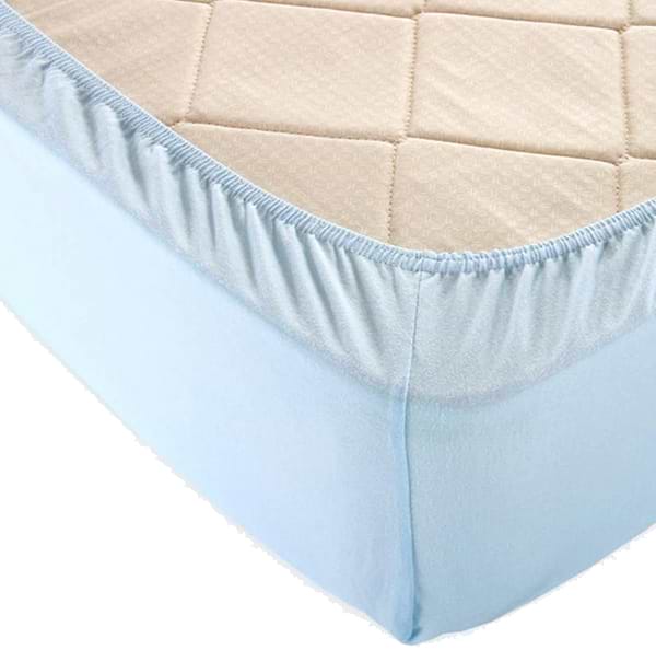 Фото - Простирадло односпальне GM Textile на гумці блакитне 90х200х25