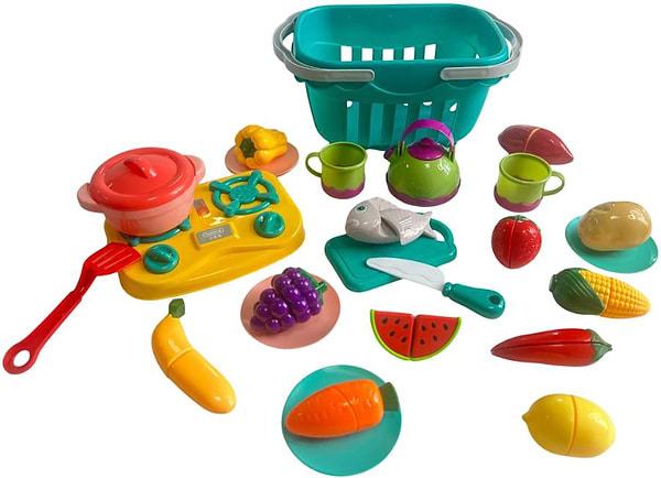 Фото - Сюжетно-рольова гра. Магазин Beiens Кошик з овочами і фруктами на липучках 25 пр. (B118)