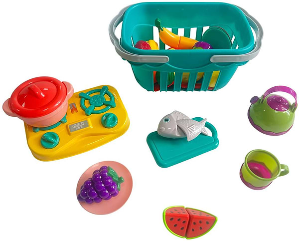 Фото - Сюжетно-рольова гра. Магазин Beiens Кошик з овочами і фруктами на липучках 25 пр. (B118)