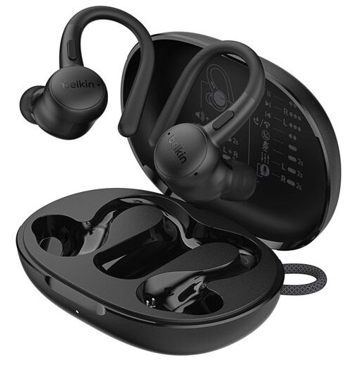 Наушники вкладыши беспроводные TWS Belkin Soundform ActiveFit True Wireless Black (AUC016HQBK)