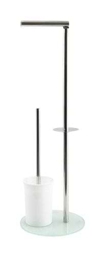 Фото - Держатель для туалетной бумаги Spirella 141341 со щеткой BERGAMO стекло/нерж. белый