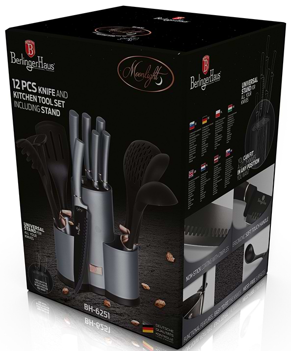 Фото - Поварской набор принадлежностей BerlingerHaus 6 пр. и ножей 5 пр. с подставкой (BH 6251NA)