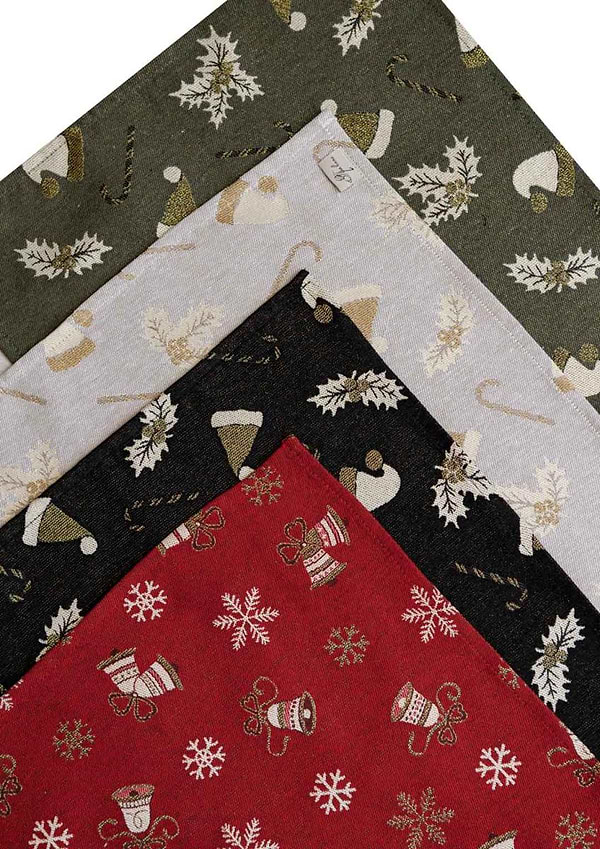 Фото - Серветка для сервірування Прованс Шапочки на зеленому 35х45 см (036838)