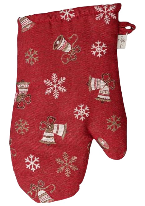 Прихватка-рукавиця Прованс Дзвіночки на червоному 32х18 см (036846)