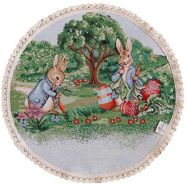Фото - Салфетка для сервировки Прованс Лужайка заяц D35 см (034341)