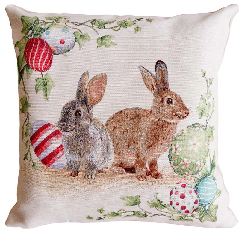 Подушка декоративна Прованс Великоднева Зайці 45х45 см (034270)