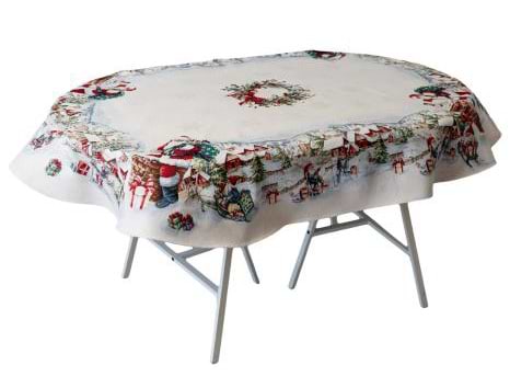 Скатерть овальная Прованс Снежная зима 135х240 см (037486)
